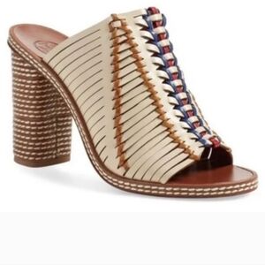 Tory Burch Pecha Woven Leather Mules